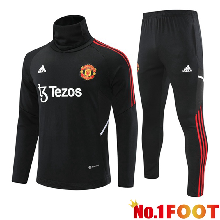 Manchester United Training Tracksuit High Collar Black 2022-2023