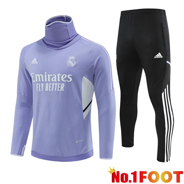 Real Madrid Training Tracksuit High Collar Purple 2022-2023