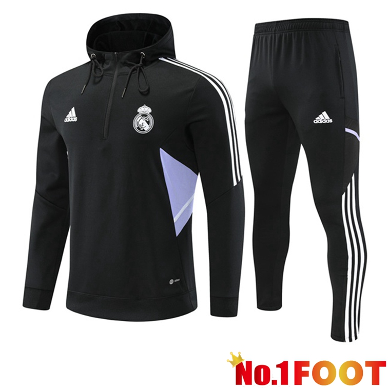 Real Madrid Training Tracksuit Hoodie Black 2022-2023