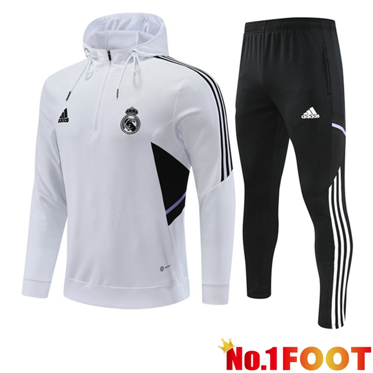 Real Madrid Training Tracksuit Hoodie White 2022-2023