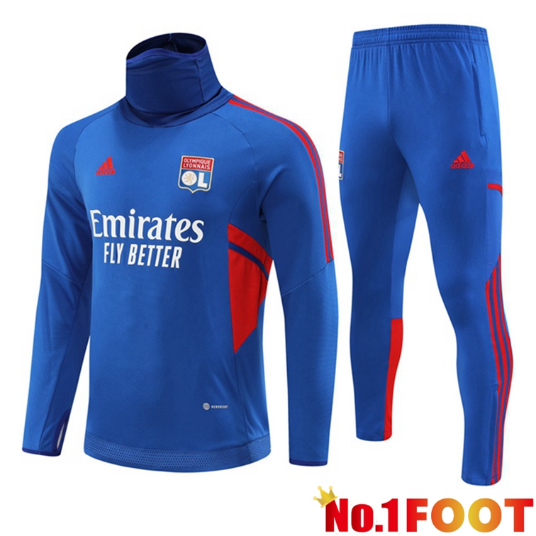 Olympique Lyonnais Training Tracksuit High Collar Blue 2022-2023