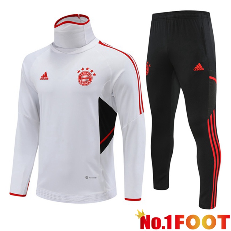 Bayern Munich Training Tracksuit High Collar White 2022-2023