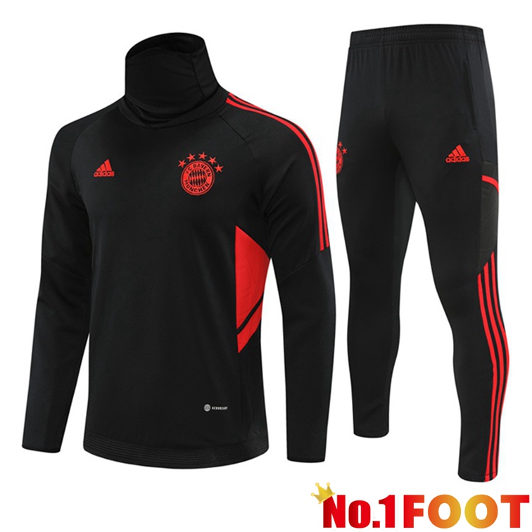 Bayern Munich Training Tracksuit High Collar Black 2022-2023