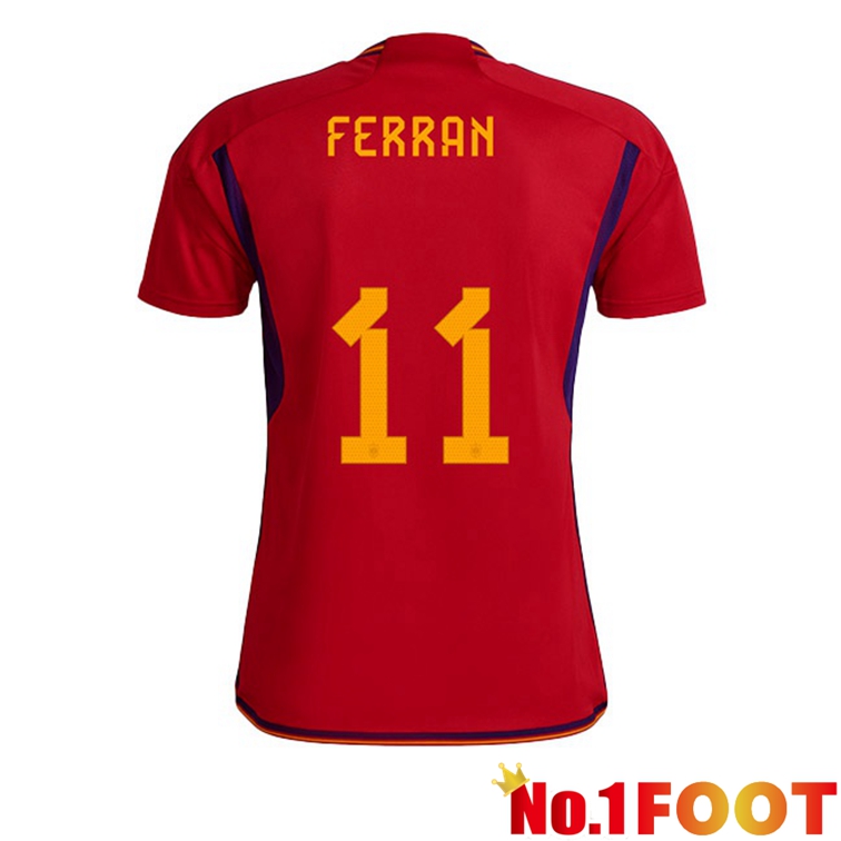 Spain (FERRAN 11) Soccer Jerseys Home Red World Cup 2022