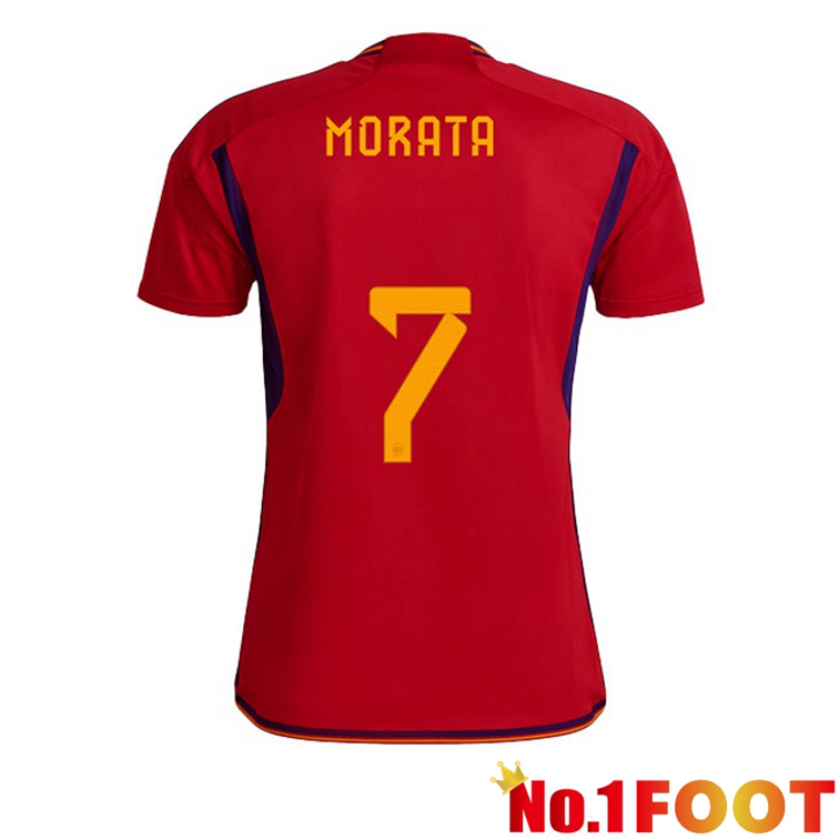 Spain (MORATA 7) Soccer Jerseys Home Red World Cup 2022