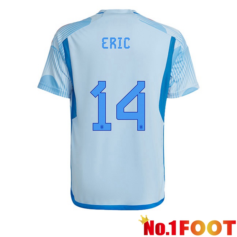 Spain (ERIC 14) Soccer Jerseys Away Blue White World Cup 2022