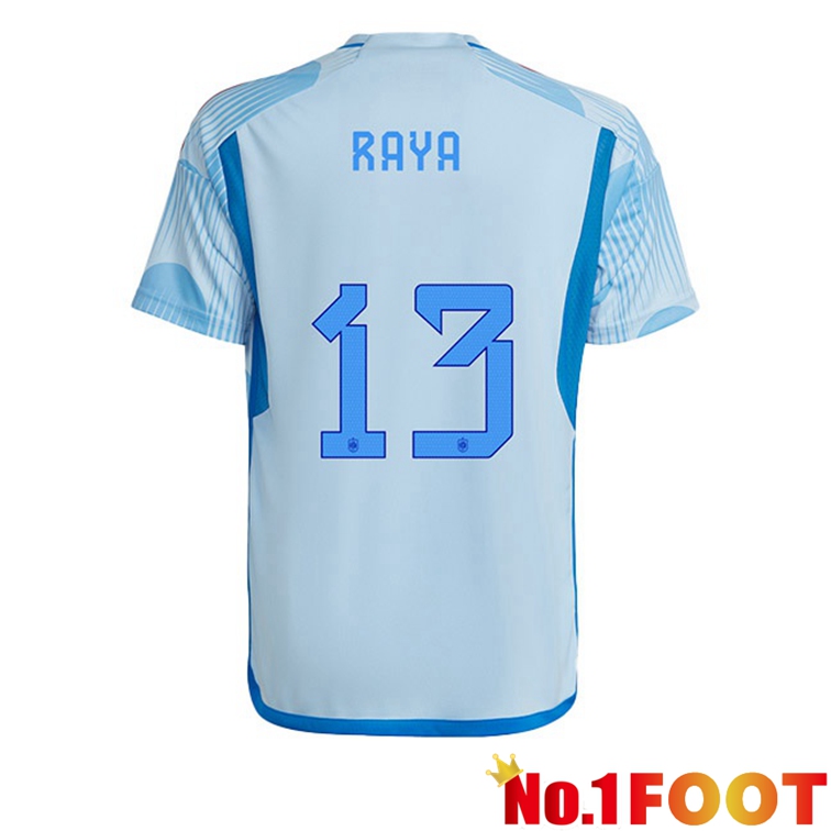 Spain (RAYA 13) Soccer Jerseys Away Blue White World Cup 2022