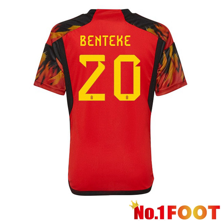 Belgium (BENTEKE 20) Soccer Jerseys Home Red World Cup 2022