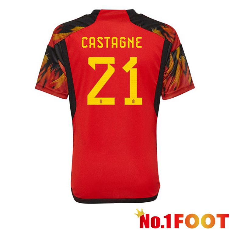 Belgium (CASTAGNE 21) Soccer Jerseys Home Red World Cup 2022