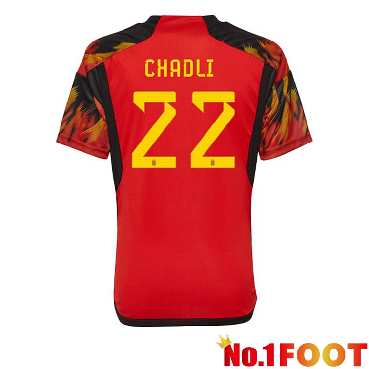 Belgium (CHADLI 22) Soccer Jerseys Home Red World Cup 2022