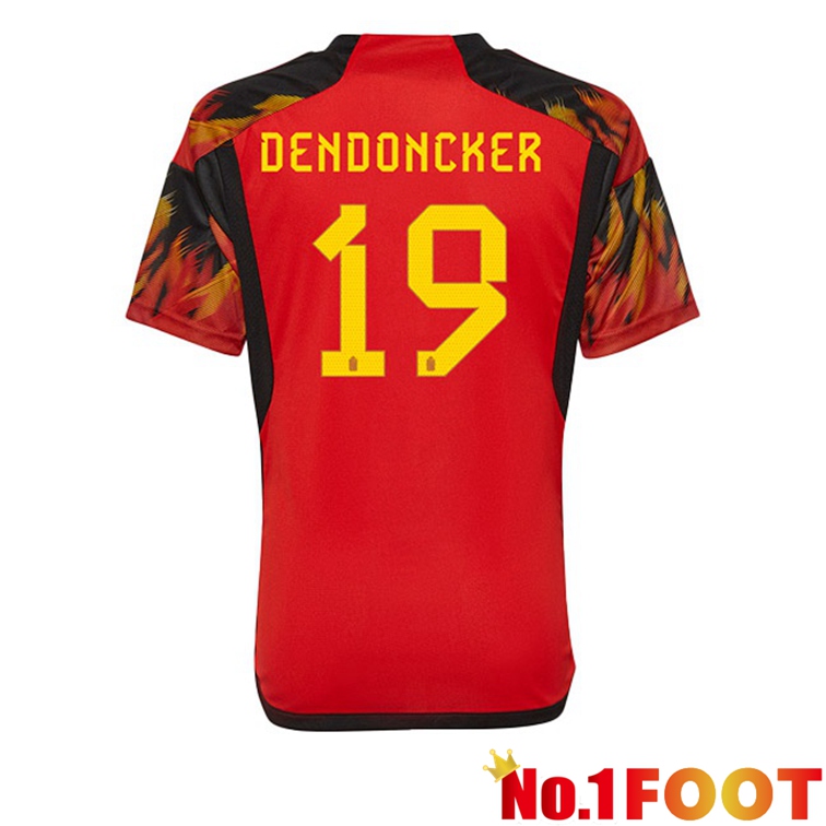 Belgium (DENDONCKER 19) Soccer Jerseys Home Red World Cup 2022