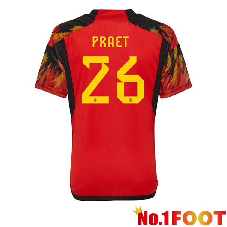 Belgium (PRAET 26) Soccer Jerseys Home Red World Cup 2022