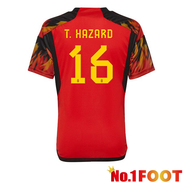 Belgium (T. HAZARD 16) Soccer Jerseys Home Red World Cup 2022