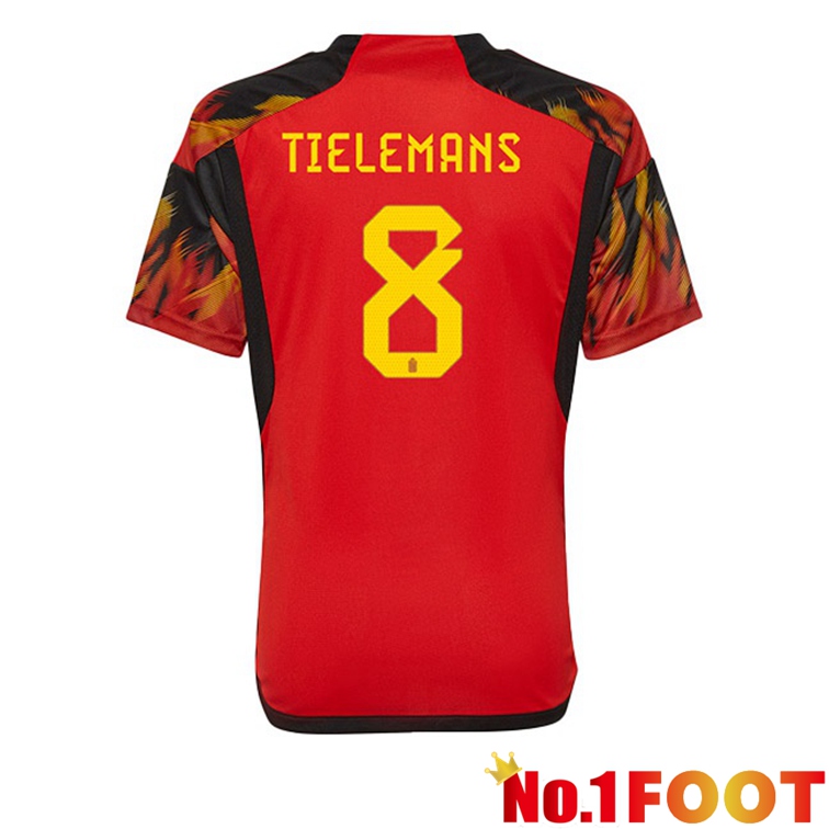 Belgium (TIELEMANS 8) Soccer Jerseys Home Red World Cup 2022