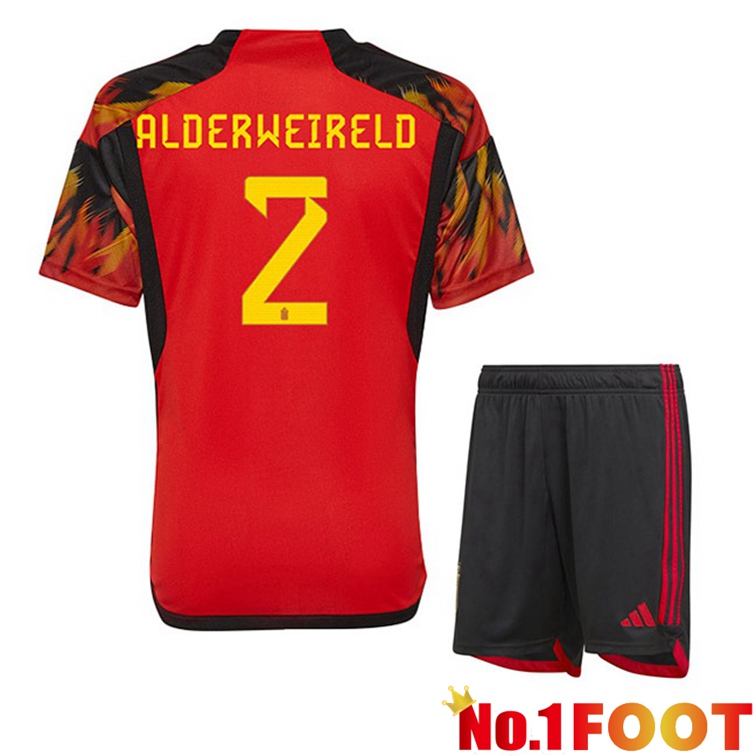 Belgium (ALDERWEIRELD 2) Kids Soccer Jerseys Home Red World Cup 2022