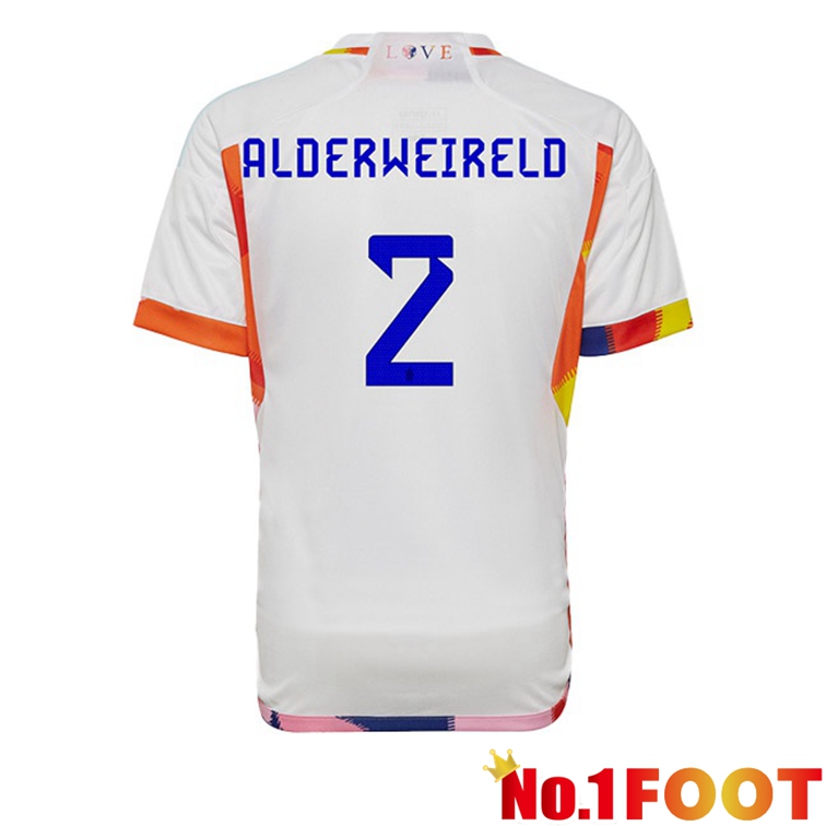 Belgium (ALDERWEIRELD 2) Soccer Jerseys Away White World Cup 2022