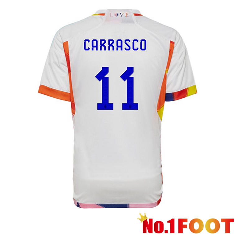 Belgium (CARRASCO 11) Soccer Jerseys Away White World Cup 2022