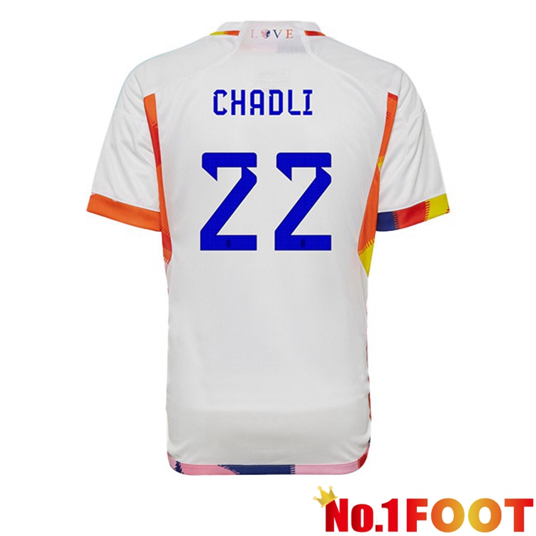 Belgium (CHADLI 22) Soccer Jerseys Away White World Cup 2022