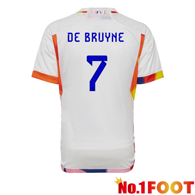 Belgium (De BRUYNE 7) Soccer Jerseys Away White World Cup 2022