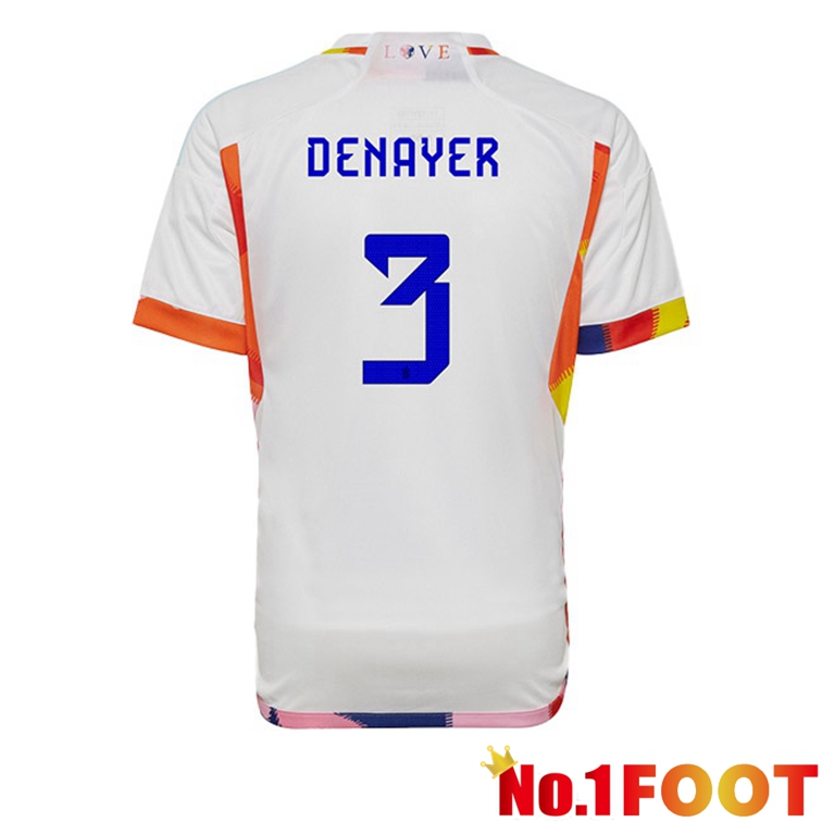 Belgium (DENAYER 3) Soccer Jerseys Away White World Cup 2022