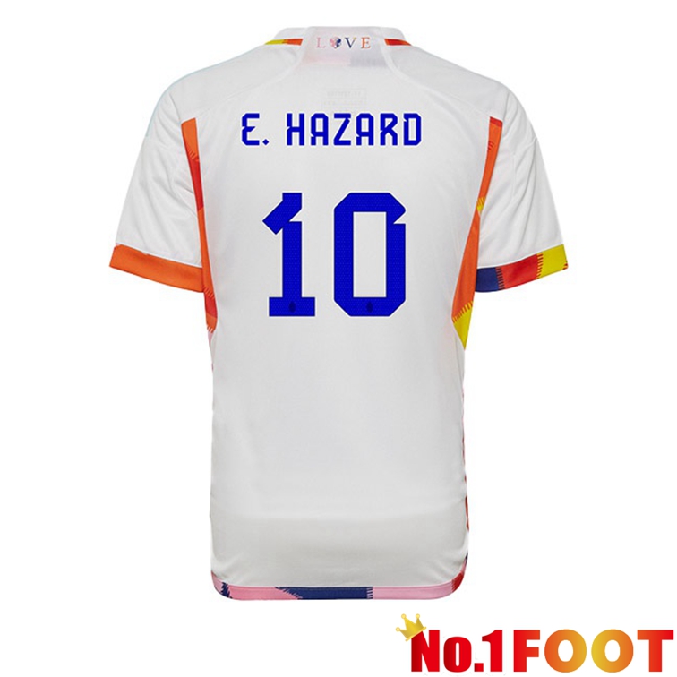 Belgium (E.HAZARD 10) Soccer Jerseys Away White World Cup 2022