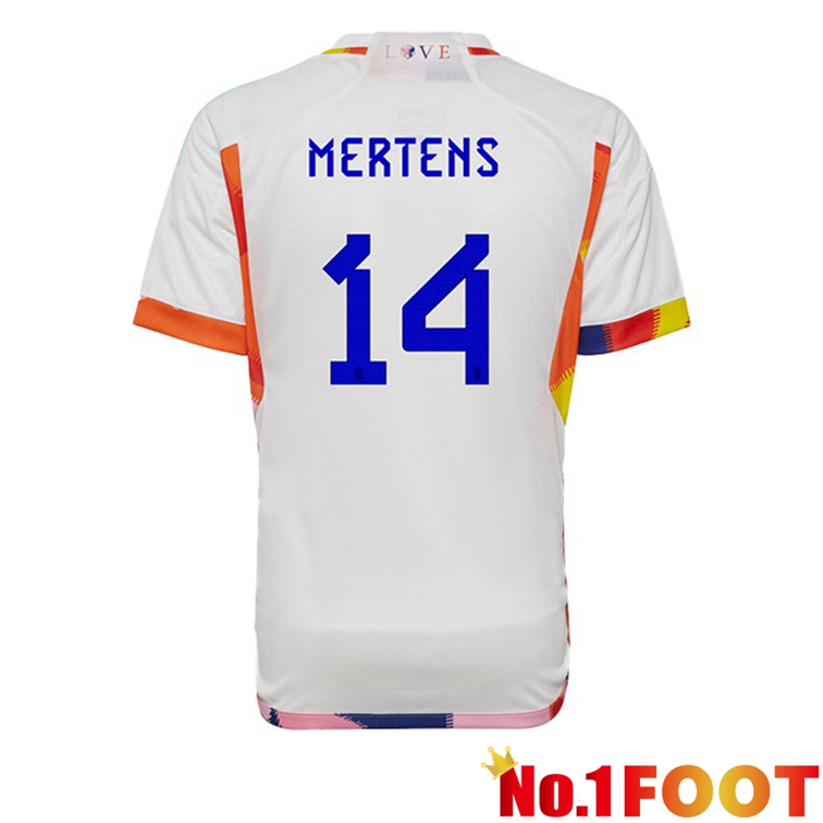 Belgium (MERTENS 14) Soccer Jerseys Away White World Cup 2022