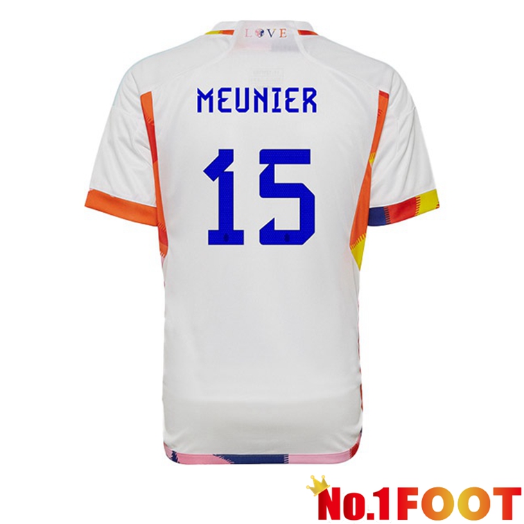 Belgium (MEUNIER 15) Soccer Jerseys Away White World Cup 2022