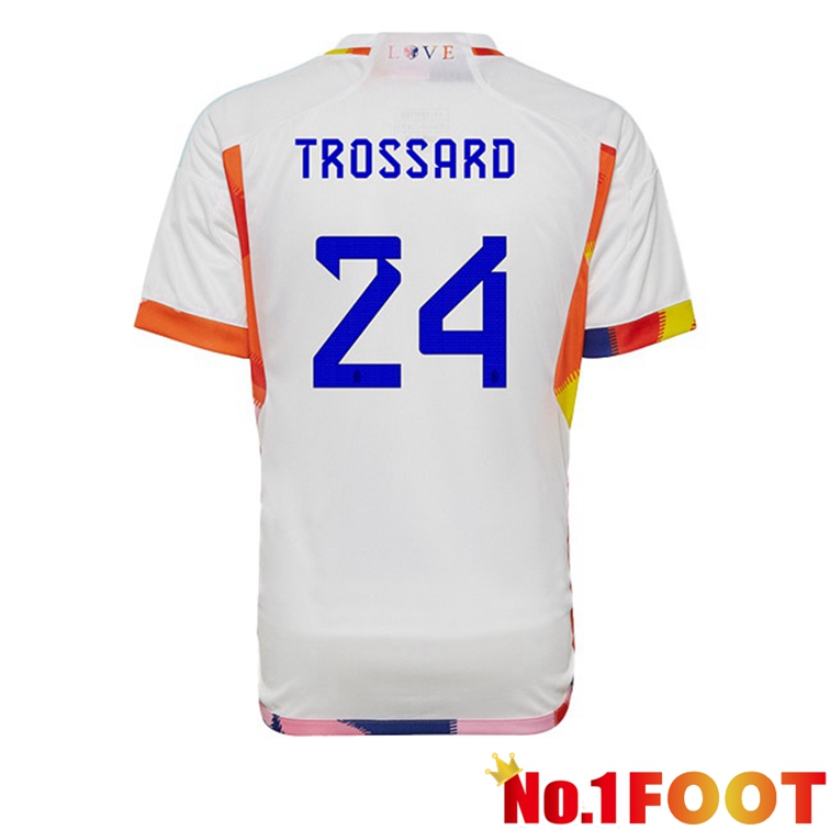 Belgium (TROSSARD 24) Soccer Jerseys Away White World Cup 2022