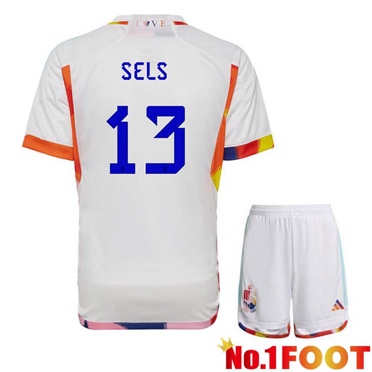 Belgium (SELS 13) Kids Soccer Jerseys Away White World Cup 2022