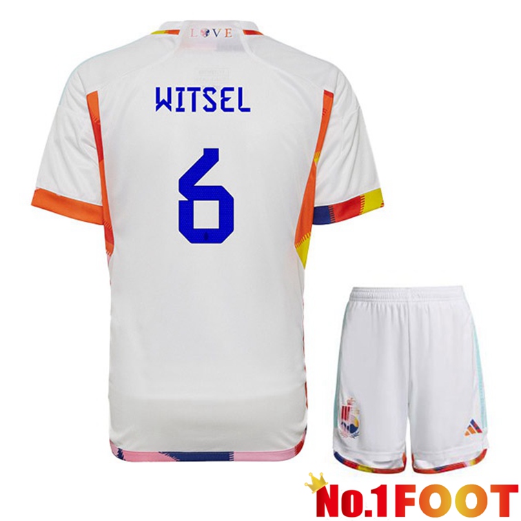 Belgium (WITSEL 6) Kids Soccer Jerseys Away White World Cup 2022