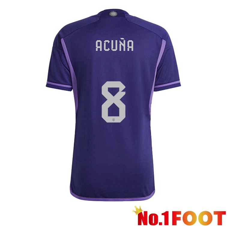 Argentina (ACUÑA 8) Soccer Jerseys Away Purple World Cup 2022