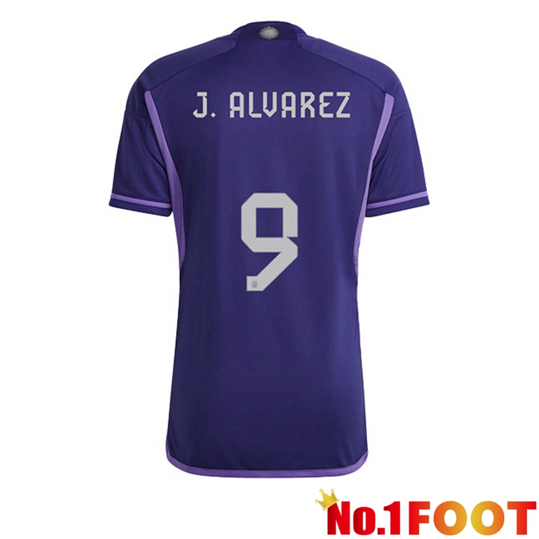 Argentina (J.ALVAREZ 9) Soccer Jerseys Away Purple World Cup 2022