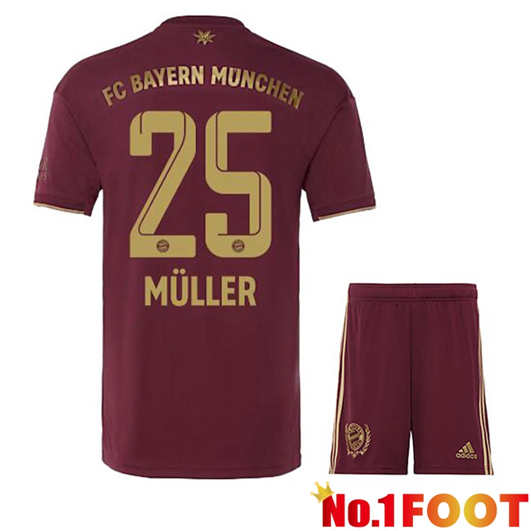 Bayern Munich (Müller 25) Kids Soccer Jerseys Special Edition Red 2022-2023