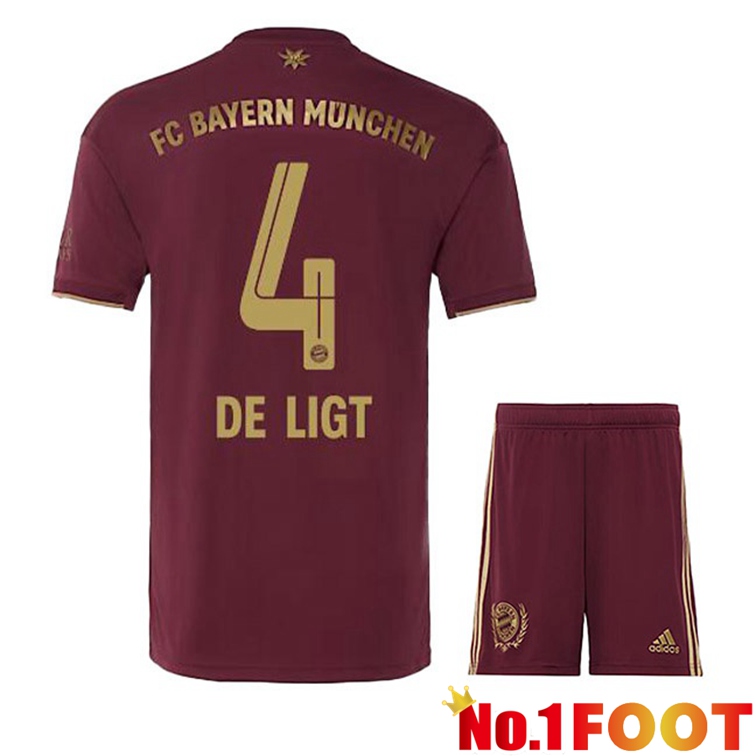 Bayern Munich (De Ligt 4) Kids Soccer Jerseys Special Edition Red 2022-2023