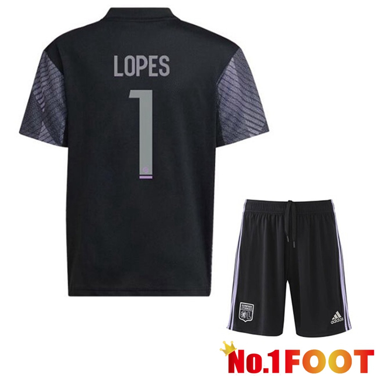 Olympique Lyonnais (LOPES 1) Kids Soccer Jerseys Third Black 2022-2023