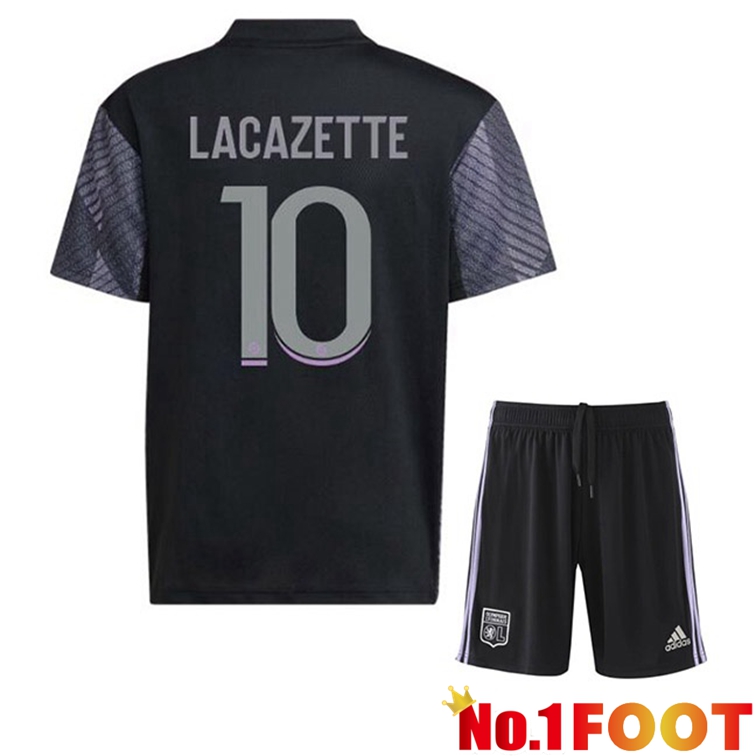 Olympique Lyonnais (LACAZETTE 10) Kids Soccer Jerseys Third Black 2022-2023