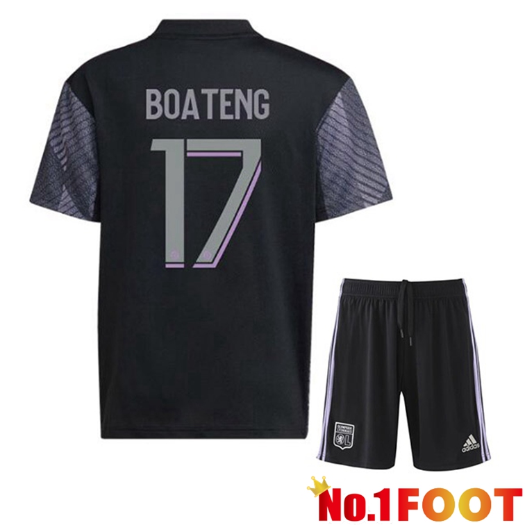 Olympique Lyonnais (BOATENG 17) Kids Soccer Jerseys Third Black 2022-2023