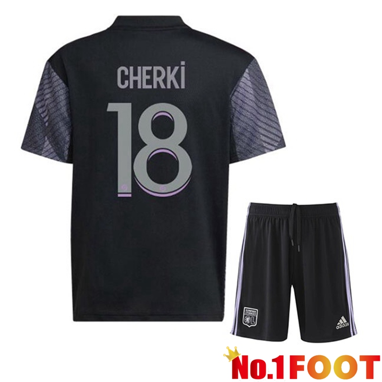 Olympique Lyonnais (CHERKI 18) Kids Soccer Jerseys Third Black 2022-2023