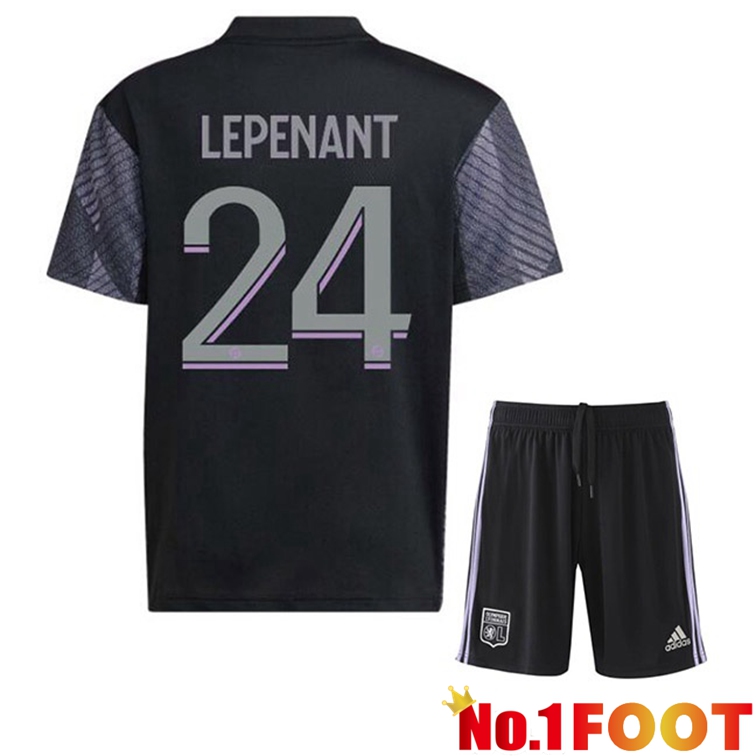 Olympique Lyonnais (LEPENANT 24) Kids Soccer Jerseys Third Black 2022-2023