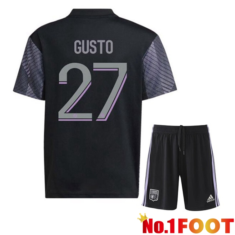 Olympique Lyonnais (GUSTO 27) Kids Soccer Jerseys Third Black 2022-2023