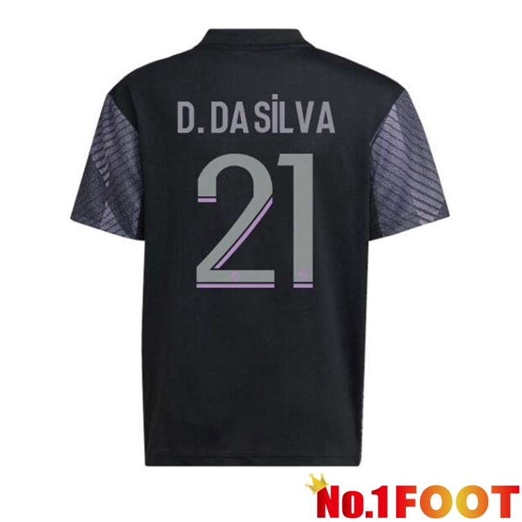 Olympique Lyonnais (D.DA SILVA 21) Soccer Jerseys Third Black 2022-2023