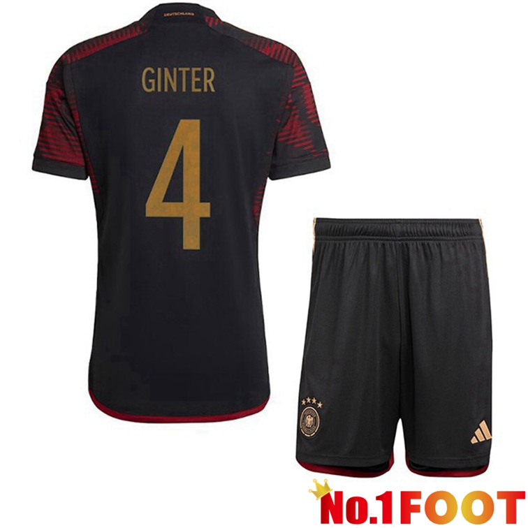 Germany (GINTER 4) Kids Soccer Jerseys Away Black 2022-2023