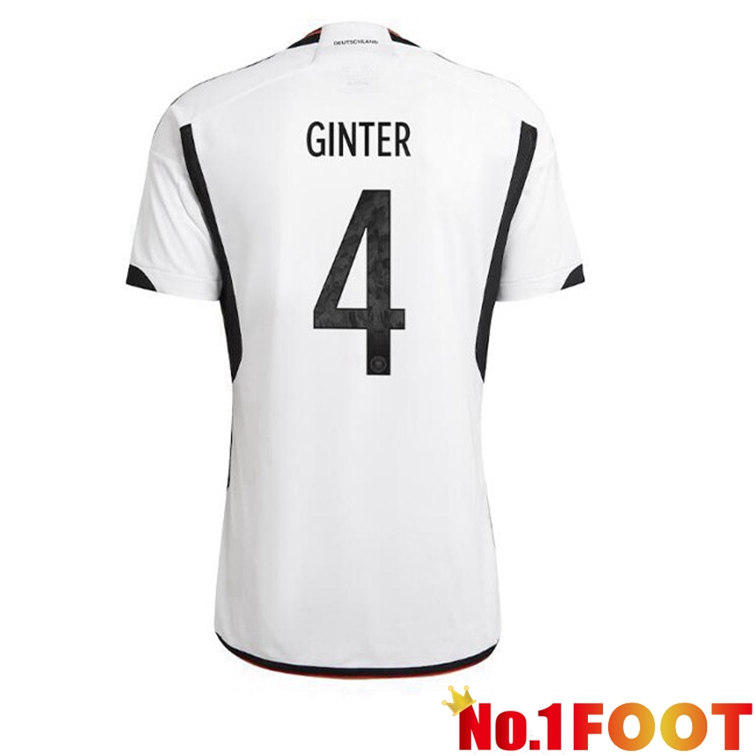 Germany (GINTER 4) Soccer Jerseys Home Black White 2022-2023