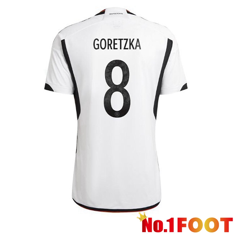 Germany (GORETZKA 8) Soccer Jerseys Home Black White 2022-2023