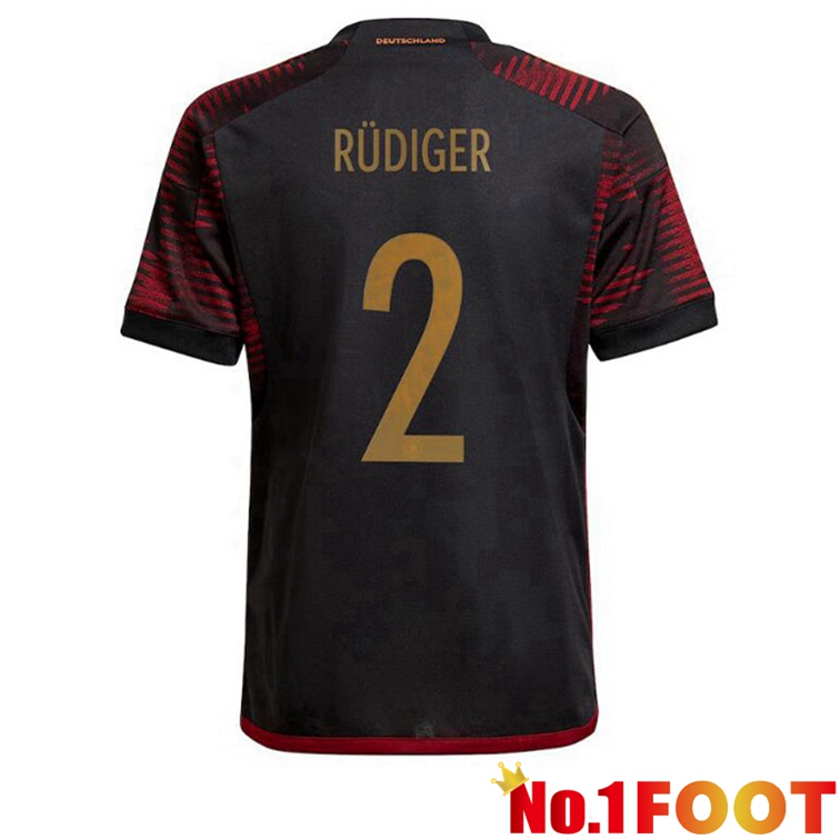 Germany (RÜDIGER 2) Soccer Jerseys Away Black 2022-2023