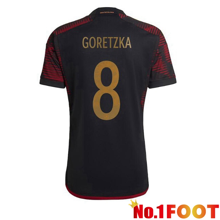 Germany (GORETZKA 8) Soccer Jerseys Away Black 2022-2023