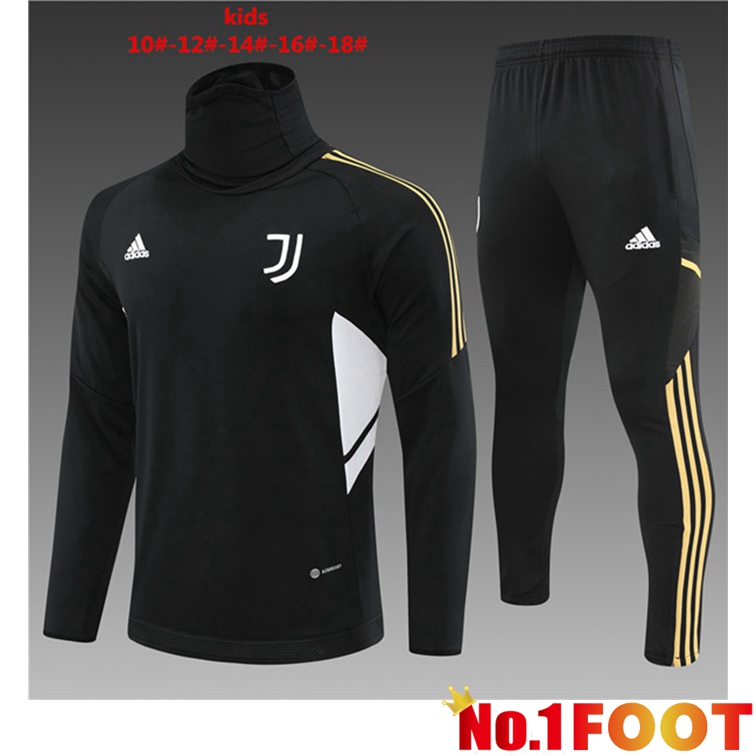 Juventus Kids Training Tracksuit High Collar Black 2022-2023