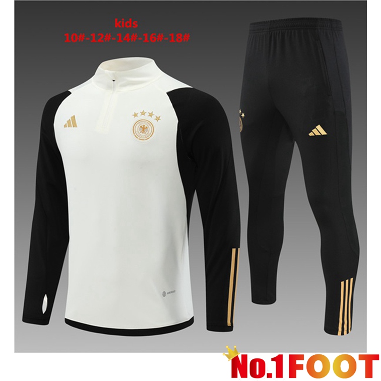 Germany Kids Training Tracksuit White Black 2022-2023