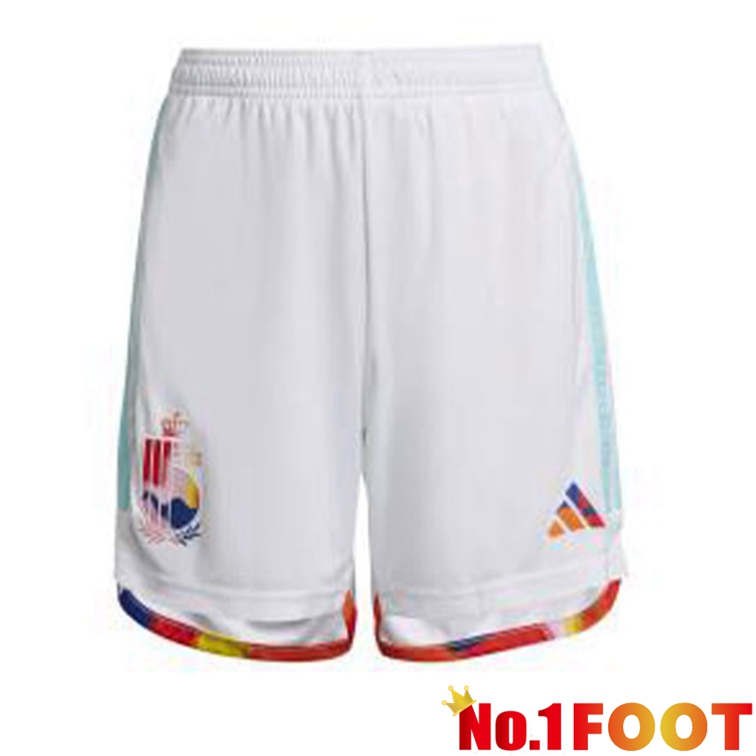 Belgium Away Soccer Shorts White 2022-2023