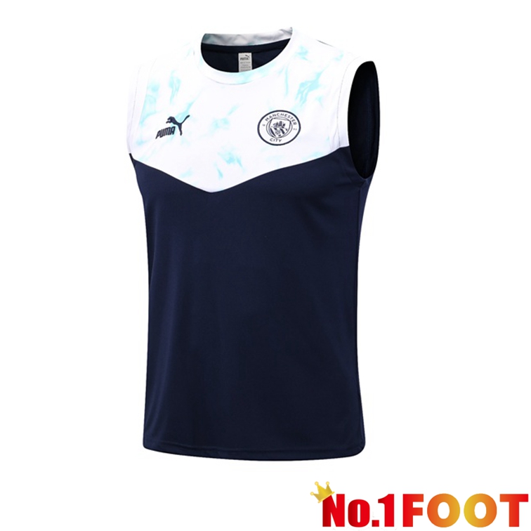 Manchester City Soccer Vest Blue White 2022-2023